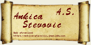 Ankica Stevović vizit kartica